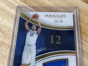 lot 41A image: 2016 Panini Immaculate Collection Karl-Anthony Towns Numbered Game Used Jersey Patch Card NBA Minnesota Timberwolves Z