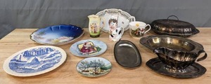 lot 188 image: Porcelain and Silver Service Pieces by Capitol Souvenir Co, Rosenthal, Royal Norfolk, Schwarzenhammer-Bavaria, Melpa Bulle Creamer, Elizabethan Staffordshire,  W