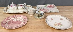 lot 187 image: Vintage Porcelain and China Pieces by Princess Furnivals England, Amour-China, Staffordshireware, Goodwin Pottery, MZ-Austria, Royal Swirl, and More W