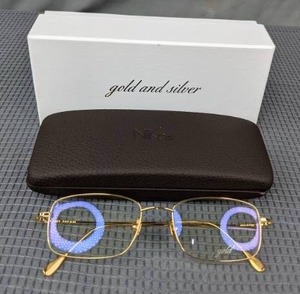 lot 98B image: NEW Gold and Silver NIK03 NK1100 Eyeglass Glasses with Display Lenses L