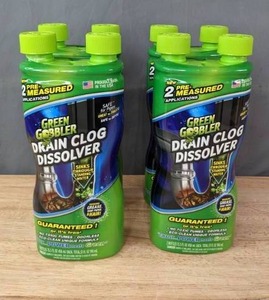 lot 155A image: (2) NEW Bottles of Green Goblin Drain Clog Dissolver R
