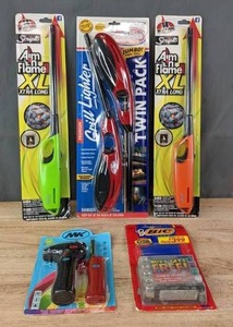 lot 394 image: NEW (2) Aim N Flame XL Lighters, Grill Lighter, Bic Lighters and MK Double Pack Lighters R