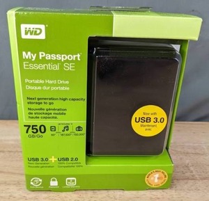 lot 77 image: New WD My Passport Essential SE Portable Hard Drive  R