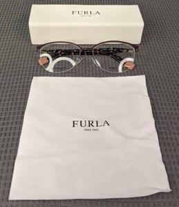 lot 105A image: New Furla Eyeglass Frames with Display Lenses, Box and Cleaning Cloth  L