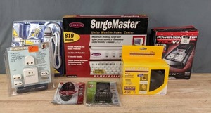 lot 169 image: NEW Surge Protectors, Multi-Use Adapters, and Internet Cable R