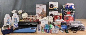 lot 271 image: Large Assortment of Medical Supplies and More Braun, Accu Chek, Kotex, Homedics R