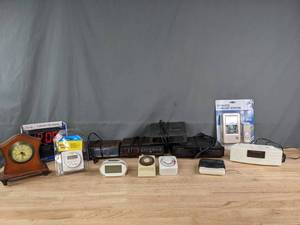 lot 315 image: A Collection of Clock Radios, Alarm Clocks, Timers and a Wireless Forecast Station  R