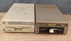 lot 139E image: (2) Vintage Commodore 1541 Computer Single Floppy Disk Drives R
