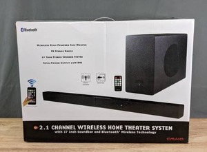 lot 81 image: NEW Craig 2.1 Channel Wireless Home Theater System R