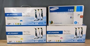 lot 123A image: NEW Samsung Toner Cartridges C409, NT P0409M, NT P0409C, & NT P0409Y R