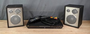 lot 222A image: JVC XV N50BK DVD Player with Electrobrand Speakers R