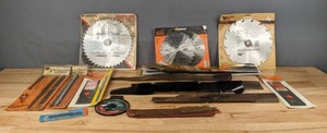 lot 338 image: Variety of New Saw Blades, Edger Blade, Mower Blades and More R