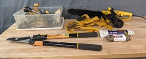 lot 373 image: Remington Power Cutter Chainsaw, Telescoping 27-37 Bypass Lopper, Paracord, Hose Mender and More R