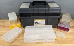 lot 382 image: Plano 22 Contractor Grade ToolStorage Box, Storage Container with Lids, Plastic Storage Boxes & Containers, Compartment Organizers and More R