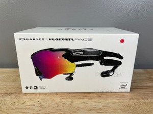 lot 4 image: NEW Oakley Radar Pace Polished Black Prizm Sunglasses Road Lens & Clear Lens L