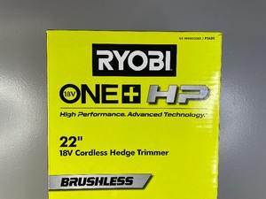 lot 20A image: Brand New Ryobi ONE HP 18V Brushless 22 in. Cordless Battery Hedge Trimmer with 2.0 Ah Battery and Charger A