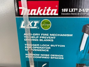lot 13 image: Brand New Makita 18V LXT Lithium-Ion 16-Gauge Cordless 2-12 in. Straight Finish Nailer A