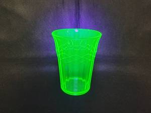 lot 34 image: Vintage Uranium Glass Drinking Glass