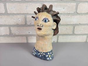 lot 41 image: Vintage Clay Bust - Approx. 9.5 Tall