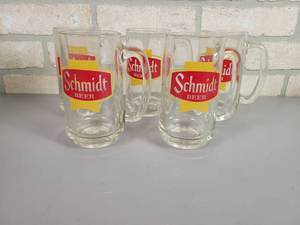 lot 74 image: (5) Vintage Schmidt Beer Mugs