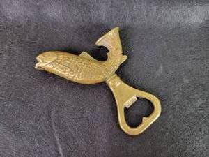 lot 100 image: Cast Solid Bronze Fish Bottle Opener - Approx. 4.25 x 3
