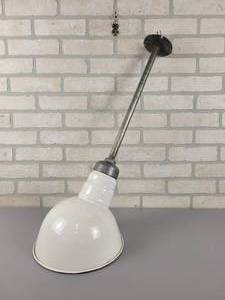 lot 156 image: Vintage WHEELER Offset Porcelain  Steel Industrial Light Assembly