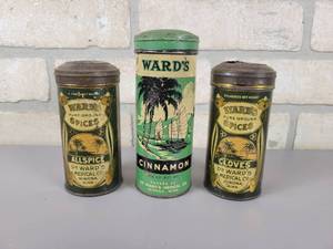 lot 158 image: (3) Vintage Dr. Wards Medicine Co. Spice Tins - Winona, MN
