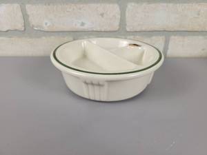 lot 159 image: 1940s HANKSCRAFT 962 Divided  Warming Baby Food Plate - Ceramic Material - Approx. 6.5 x 2