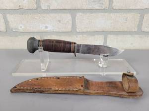 lot 161 image: 1940s RH50 PAL Boy Scout Knife and Sheath - Approx. 4.5 Blade