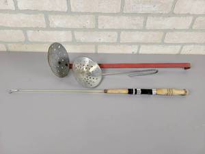 lot 219 image: Vintage HERTERS Ice Fishing Pole and (2) Scoops