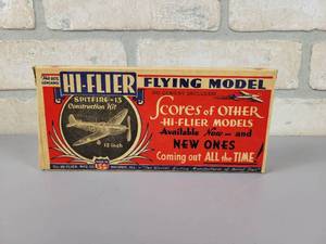lot 227 image: Vintage HI-FLIER Spitfire 13 12 Construction Kit in Original Box - HI-FLIER Mfg. Co. Decatur, ILL