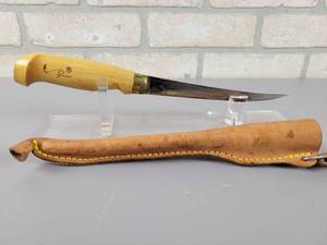 lot 231 image: RAPALA J. Marttiini Finland Filet Knife & Sheath - Hand Ground Stainless Blade is Approx. 6 Long