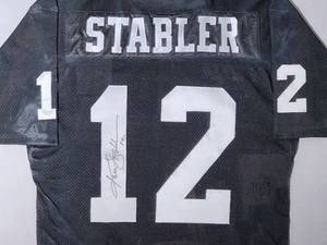 lot 30 image: Oakland Raiders QB Ken Stabler Framed Autographed Jersey with COA