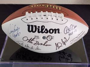 lot 7 image: LK Awesome Wilson Football Hand Signed by (21) HoFers WW