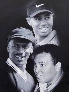lot 18 image: Nicely Framed The Greatest Michael Jordan Muhammad Ali and Tiger Woods