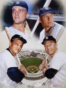lot 19 image: Framed Mickey Mantle & Roger Maris Picture