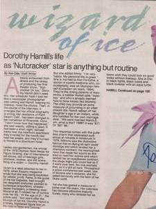 lot 74 image: Framed Autographed Newspaper Page by American Figure Skater Dorothy Hamill No COA