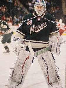 lot 114 image: Photo of Former Minnesota Wilds Goalie Manny Fernandez Signed by Professional Photographer Walt Barry No COA