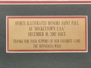 lot 140 image: Framed Sports Illustrated Honors St Paul As Hockey Town USA