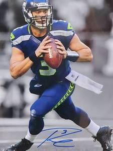 lot 56 image: Awesome Autographed Photograph by Seattle Seahawks Great Russell Wilson