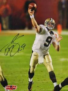 lot 57 image: Awesome Autographed Photograph by New Orleans Great Drew Brees with COA