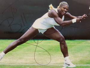 lot 45 image: Nicely Framed Autographed Photograph by Tennis Great Serena Williams