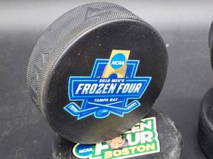 lot 97 image: (6) Official Game Hockey Pucks