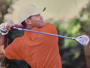 lot 98 image: Professionally Taken Photo of Tiger Woods by Photographer Walt Barry