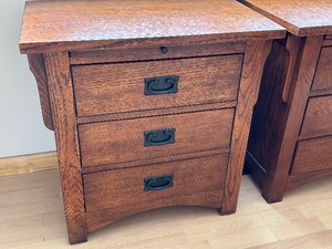 lot 17 image: Pair of Three Drawer Nightstands