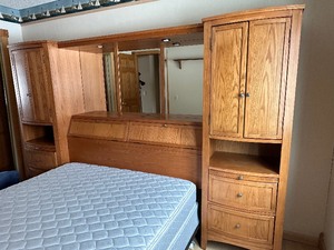 lot 29 image: Large Queen Size Headboard Wall Unit