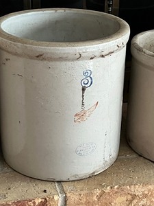 lot 59 image: Three Vintage Crocks including Red Wing Two Gallon Crock