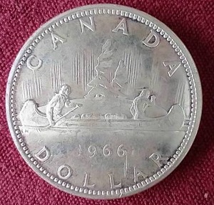 lot 8 image: 1966 Canadian Silver Dollar