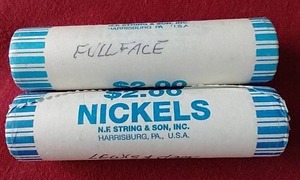 lot 15 image: (2) Modern Nickel Uncirculated Rolls