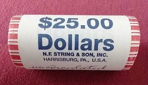 lot 19 image: John Adams Presidential Dollar Coin Roll - US Mint Wrapped